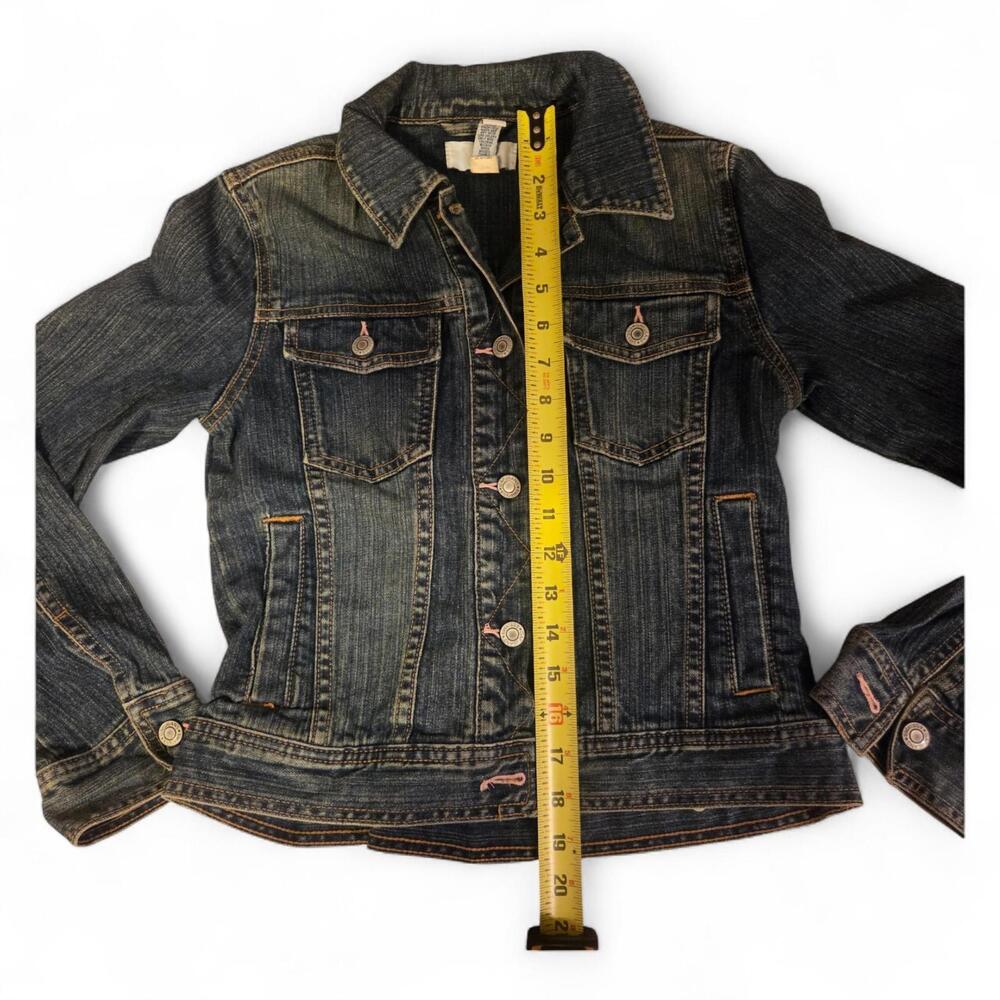 Gap Kids XXL Women's XS Jean Jacket Medium Blue with Pockets and Button Close - Picture 3 of 6